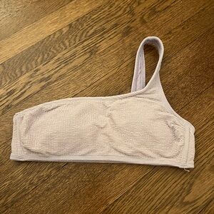 One-Shoulder Textured Bralette - Cream